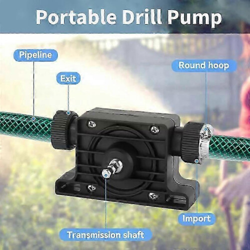 Pompe à eau portable avec perceuse électrique et tournevis sans fil 1