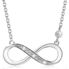 Collana con simbolo dell'infinito in argento sterling 925, catena regolabile 22+6 cm