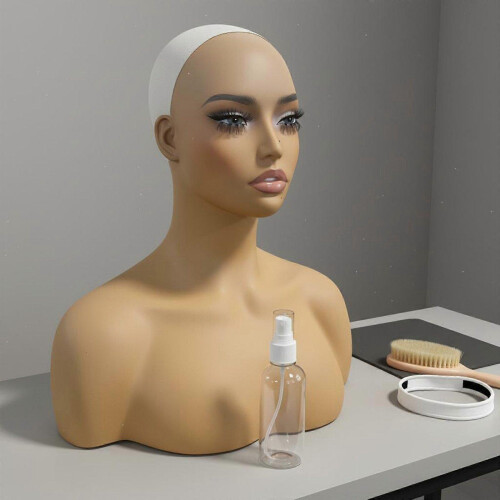 Tête et buste de mannequin féminin avec épaules et coiffure 2