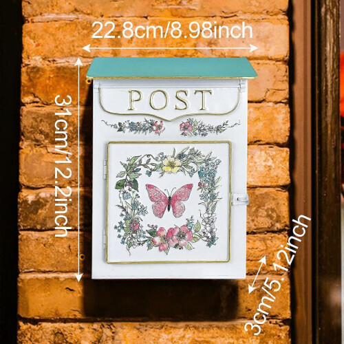 Cassetta postale in ferro da parete per esterni, ideale per decorare l'ingresso principale. 1