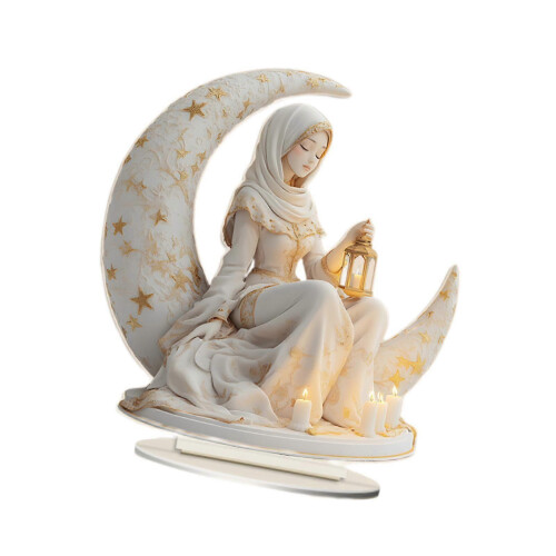 2D-Feenstatue im Mond – Figur für Schlafzimmer, Büro oder Bücherregal 2