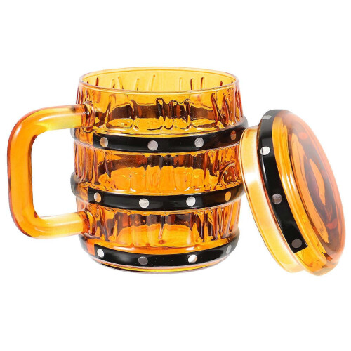 Retro glasölmugg handhållen barmugg vintage ölbehållare 2