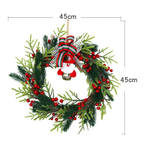 Grüner künstlicher Weihnachtskranz mit Schleife für winterliche Festtagsdekoration 1