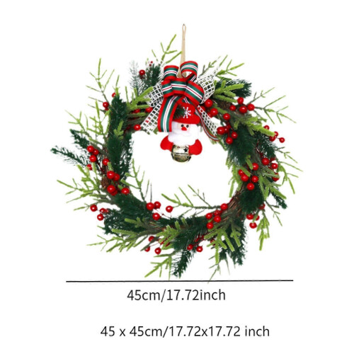 Grüner künstlicher Weihnachtskranz mit Schleife für winterliche Festtagsdekoration 2