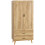 HOMCOM 2-Door Wardrobe with 2 Drawers & Rail 1
