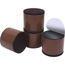 Tall ottoman for sofa, round, brown, 6 cm wide x 5.2 cm high / Pack of 4 units, in carbon steel.