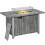 50,000 BTU Gas Fire Pit Table with Cover and Glass Screen - Grey 1