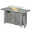 50,000 BTU Gas Fire Pit Table with Cover and Glass Screen - Grey 2