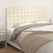 vidaXL Kopfteil Creme 180x5x118/128 cm Kunstleder
