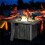 50,000 BTU Gas Fire Pit Table with Cover and Glass Screen - Grey 4