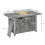 50,000 BTU Gas Fire Pit Table with Cover and Glass Screen - Grey 5