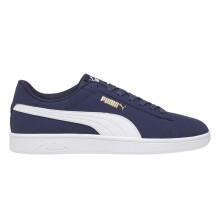 (7 UK, Navy/White) Puma Mens Smash 3.0 Synthetic Nubuck Low Flat Trainers