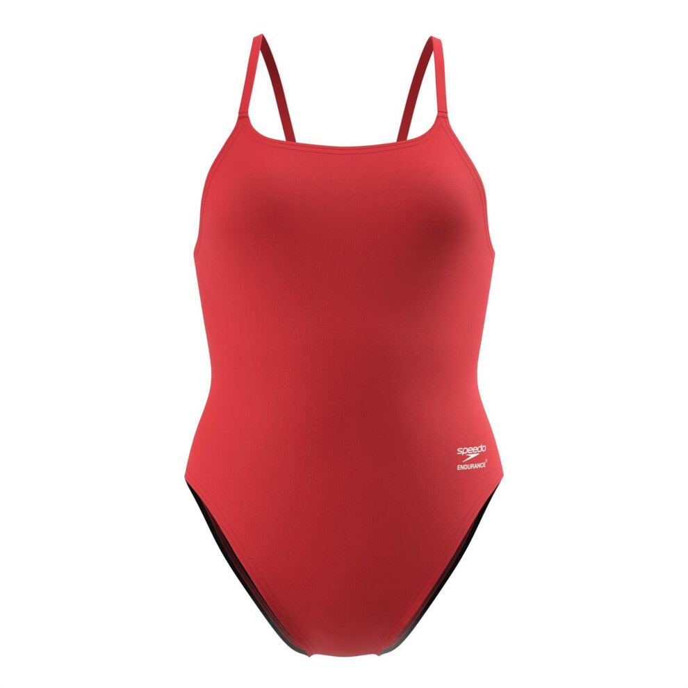 Speedo (12 Uk, Red) Womens/Ladies Endurance One Piece Swimsuit