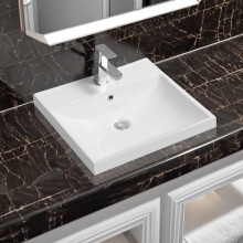 Limoge 5409-51 Ceramic 51cm Thick-Edge Inset Basin with Scooped Full Bowl