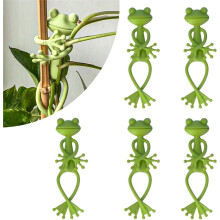 (5pcs) 20Pack Frog Plant Ties Cute Garden Stakes for Indoor Outdoor Plants Flexible Soft Rubber Twist Ties for Cable Organizer