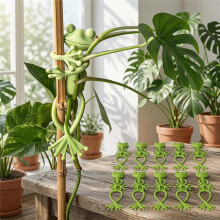 (10pcs) 20Pack Frog Plant Ties Cute Garden Stakes for Indoor Outdoor Plants Flexible Soft Rubber Twist Ties for Cable Organizer