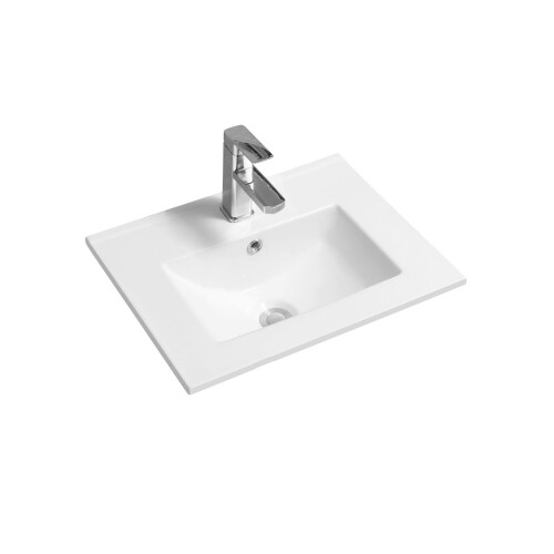 Limoge 4003-51 Ceramic 51cm Thin-Edge Inset Basin with Deep Scoop 1