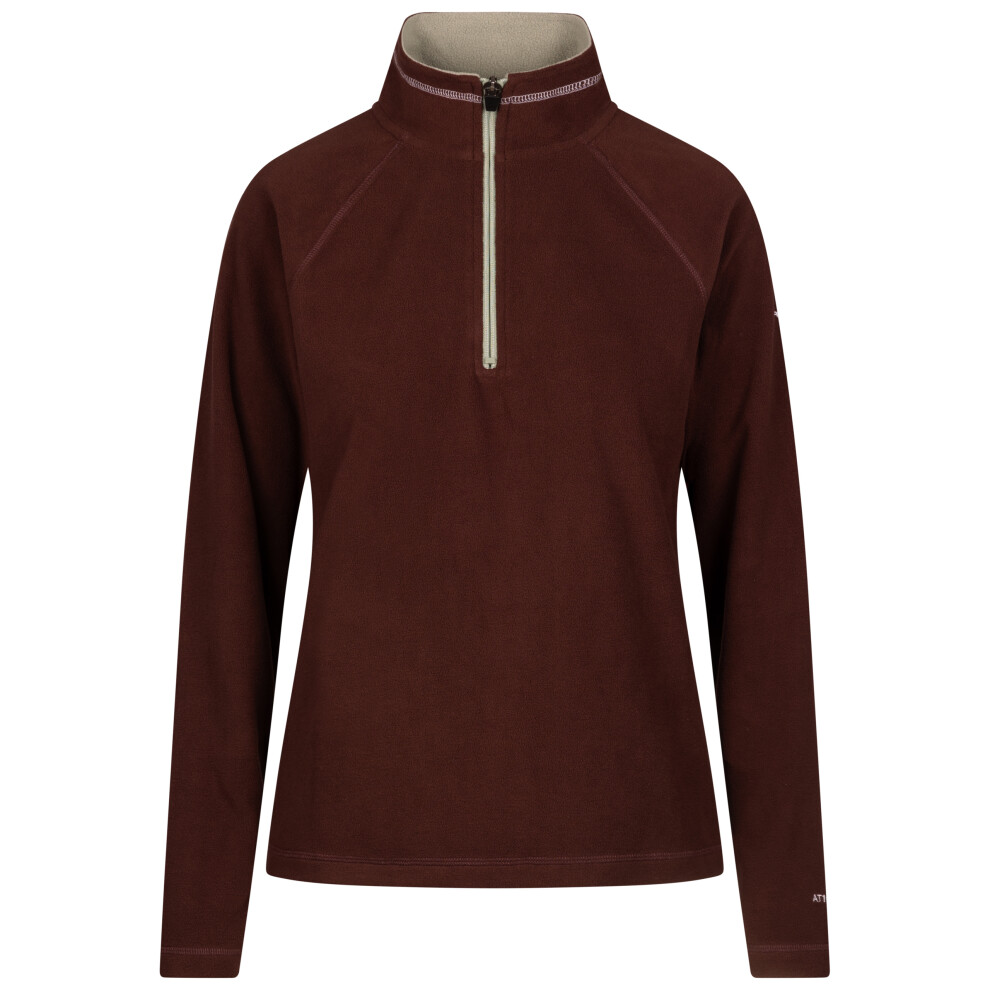 Trespass Womens Skylar Microfleece Anti-Pill 1/4 Zip Fleece, Brown, Size M, Women - Image 3