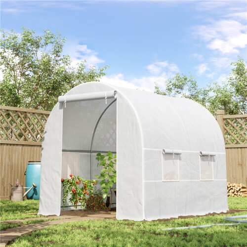 2.5x2x2m Polytunnel Greenhouse with Mesh Windows 1