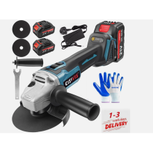 Cordless Angle Grinder Brushless with 2 Battery & Charger & Disc Kit 21V 125mm