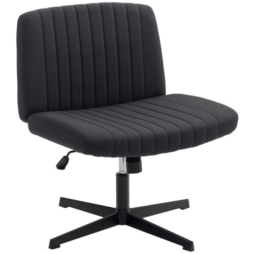 HOMCOM Black Linen Armless Office Chair