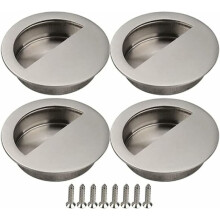 Set of 4 Sliding Door Handles, Built-In Cabinet Handle with Sliding Door, Furniture Handle with Screws