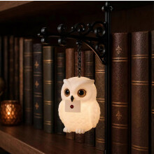 Hanging Owl Bookshelf Lamp, Enchanted Style Book Nook Light, Cozy Desk Ornament and Creative Gift for Book Lovers, Ambient Soft Glow Bookc