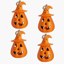 4 phíosa Maisiú Oíche Shamhna Pumpkin Lampaí Beaga LED Gleoite Oráiste Maisiúcháin Cóisire Oíche Shamhna Le haghaidh Atmaisféar Féile