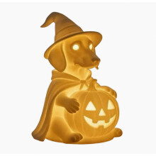 Leuchtende Dackel-Geister-Nachtlampe für Schlafzimmer und Regaldekoration zu Halloween in Weiß