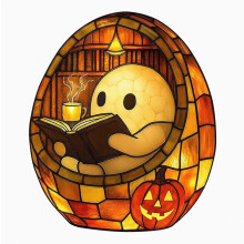Halloween-Dekoration für Innenbereiche: Niedliche Geister-Lampe mit Buch für Bücherliebhaber, Nachtlicht, bezaubernde Geisterfigur, Partysouvenir