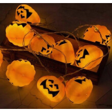 150 cm 10 LED -halloween-valoköysi kannettava kurpitsa-, kummitus- ja luurankokuvioilla kotiin, baariin, juhliin ja joulukoristeluun