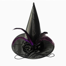 Halloween Hexenhut Zauberhut für Karneval, Kostüm und Party, schwarz, für Damen und Herren