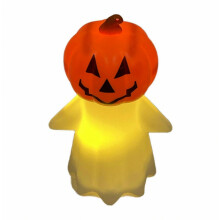 Halloween Pumpkin Ghost Night Light for Indoor Table, Battery Powered Holiday Decor for Bedroom and Party Use