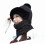 Cappello senza tesa foderato in pile con sciarpa e maschera facciale, antivento e caldo, protezione dal freddo, per sci, ciclismo ed escursionismo, 1