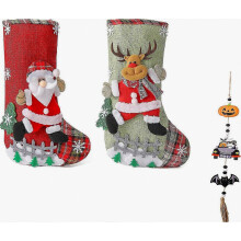 Lot de chaussettes de Noël suspendues en relief, décoration de Noël à accrocher, chaussettes décoratives festives pour cheminée et intérieur