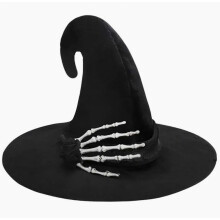 Hexenhut für Halloween, Totenkopf-Hand-Blume Zauberhut, Kostümzubehör, Kopfbedeckung für Maskerade und Partyveranstaltungen