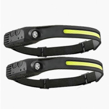 2er-Pack LED-Stirnlampe, 230 Weitwinkel, per USB wiederaufladbar, Bewegungssensor, wasserdicht, für Outdoor-Aktivitäten