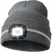 Reflecterende strepen led muts voor veiligheid, hoge zichtbaarheid, wintermuts met licht voor buitenwerk, sport en geschenken voor mannen en vaders,