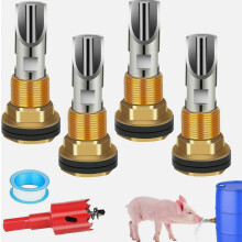 4 stuks automatische drinknippel voor varkens, drinknippel met messing tankkoppelingen voor biggen en jonge varkens