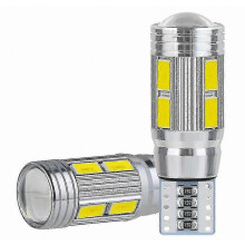 2 stuks W5W T10 12V 6000K 5630 10 SMD LED-lampen voor auto, Canbus, kentekenplaat, wigvormige zij- en knipperlichten, superhelder wit