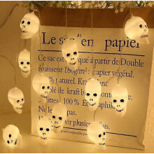 150 cm 10 LED Halloween-Lichterkette mit Kürbis-, Geister- und Skelettmotiv, tragbare Dekoration für Zuhause, Bar, Halloween-Party und Weihnachtsdek