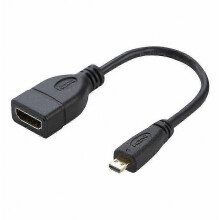 Micro HDMI naar HDMI adapterkabel 17 cm, vergulde connectoren, voor beeld en geluid, compact en flexibel gebruik
