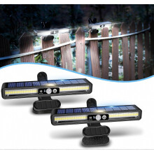 Strisce luminose solari con sensore di movimento per esterni impermeabili, confezione da 2, 36 LED, luce di sicurezza portatile 6000K, adatte per es