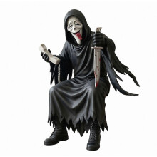 Statua in resina con lingua fuori, figura decorativa da maschera, ornamento spettrale per Halloween, scultura da tavolo per casa e festa, atmosfera