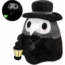 Muñeco de peluche blando con luz de médico de la peste, decoración para Pascua y Halloween, color negro, suave y detallado