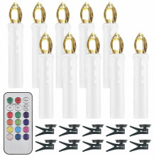 Farbig wechselnde LED Kerzenlampe mit Fernbedienung, Clip-On, für Weihnachten und Halloween, dekorativ, batteriebetrieben