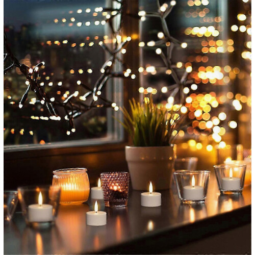 12 Pack Rechargeable LED Flameless Tea Light Candles with Remote Control and Charging Base 2
