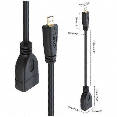Καλώδιο προσαρμογέα Micro HDMI αρσενικό σε HDMI θηλυκό 17 εκ. για τηλεόραση και οθόνη 2