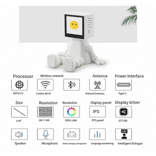 AI Desktop Smart Voice Assistant Chatbot with Base, Interactive Talking Device for Office and Home 2