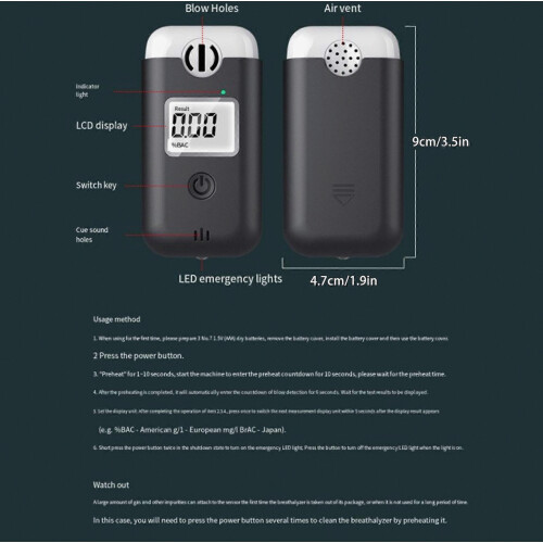 Compact and Efficient Pocket Size Alcohol Testing Kit Portable Breathalyzer Analyzer for Alcohol Test White Case 2